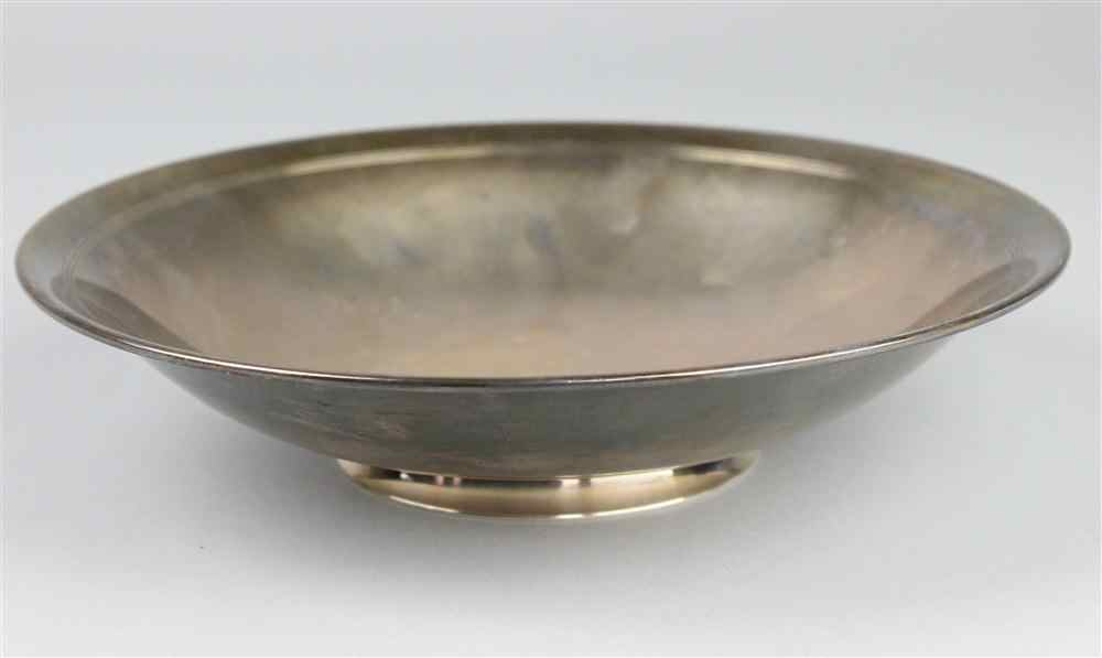 Appraisal: DANISH SILVER FOOTED LOW BOWL with reeded lines on rim