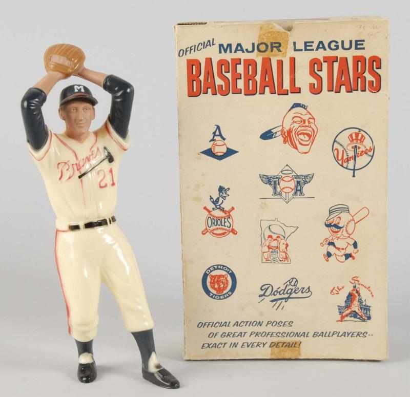 Appraisal: Plastic Hartland Warren Spahn Baseball Figure Description Circa Red pinstriping