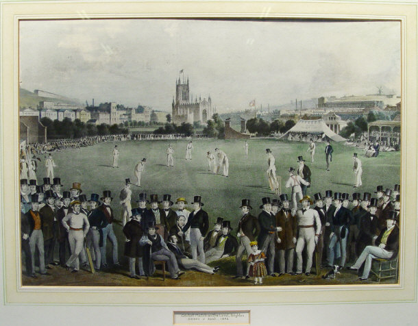 Appraisal: Coloured print - Sussex Cricket Club Sussex versus Kent cm