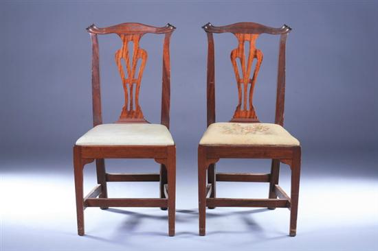 Appraisal: SET EIGHT CHIPPENDALE STYLE MAHOGANY SIDE CHAIRS Late th century