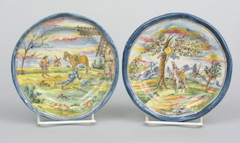 Appraisal: A Pair of Talavera Don Quixote Plates A pair of