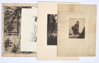 Appraisal: German Etchings incl Olof Jernberg Two others signed illegibly in