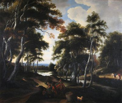 Appraisal: A Both Flemish late th Century Figures in a landscape