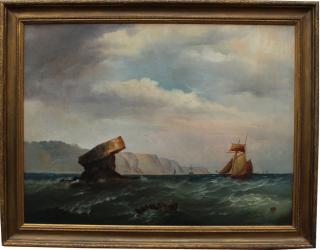 Appraisal: Signed English School Marine Scene w Figures Signed Large English