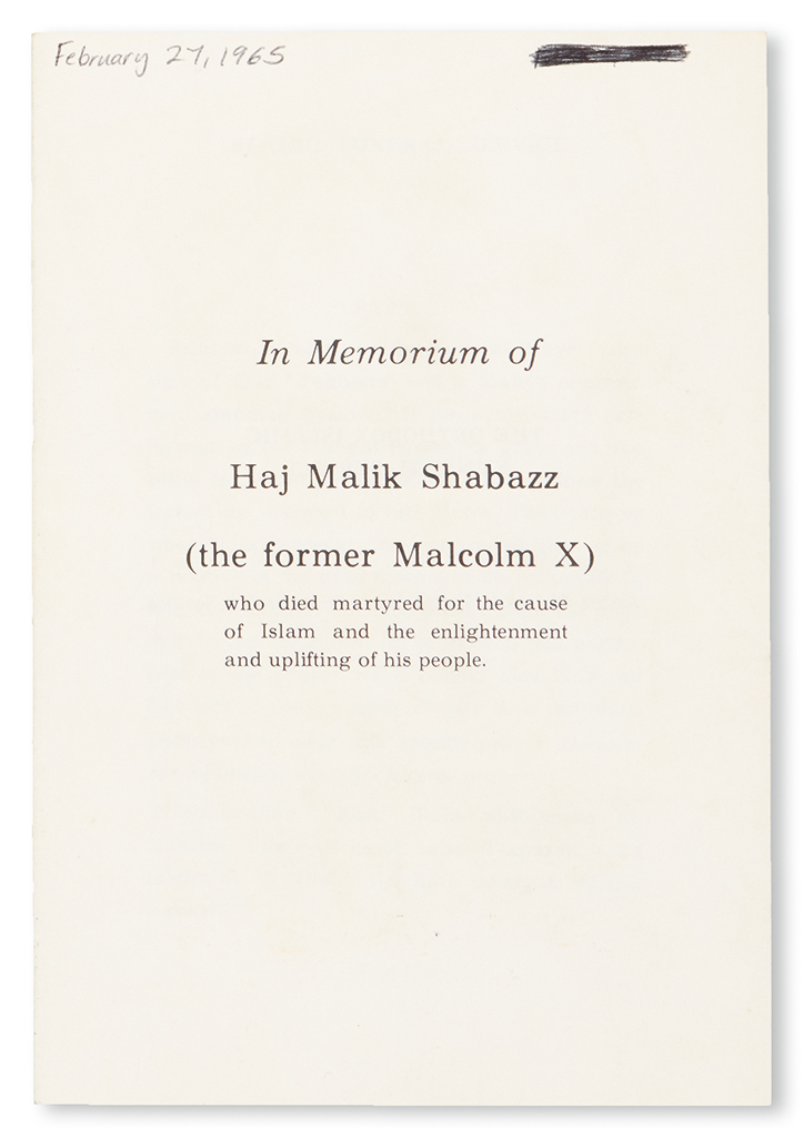 Appraisal: VERY RARE ISLAM MALCOLM X In Memorium sic of Haj