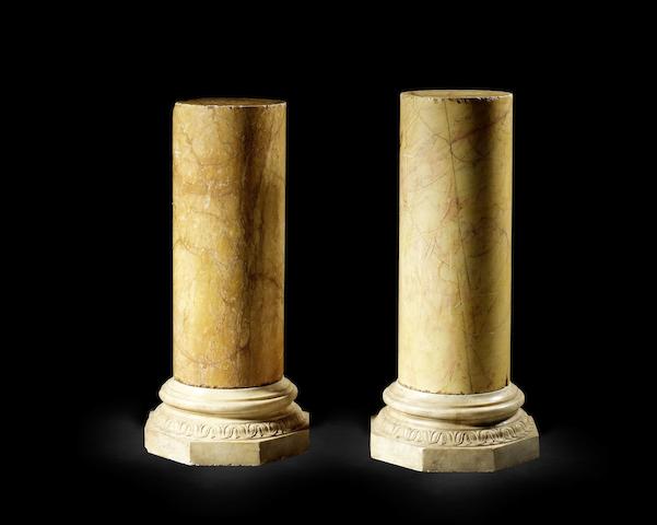 Appraisal: A pair of Italian Giallo Antico marble columns each raised