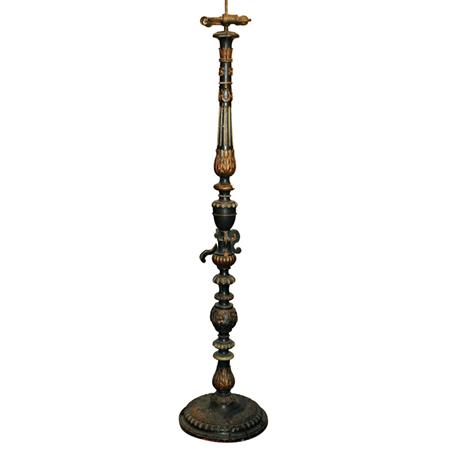 Appraisal: Baroque Style Painted Candlestick Lamp Estimate nbsp nbsp nbsp -