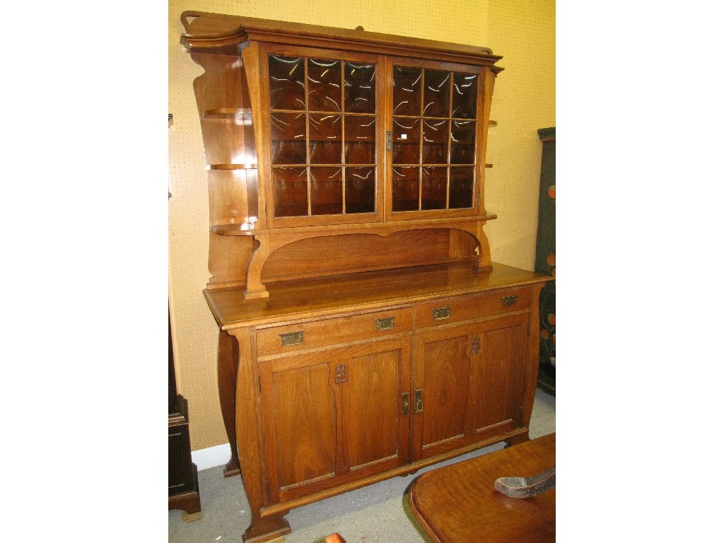 Appraisal: 's dining room suite comprising dresser with glazed door cabinet