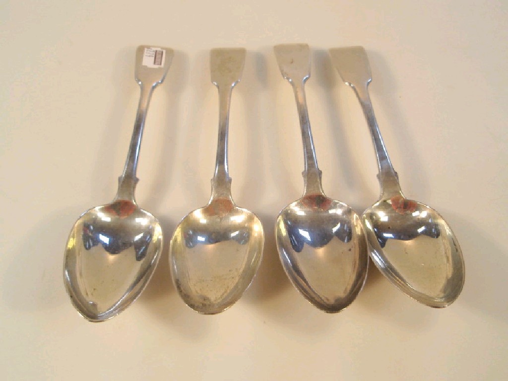 Appraisal: A pair of George IV fiddle pattern serving spoons maker