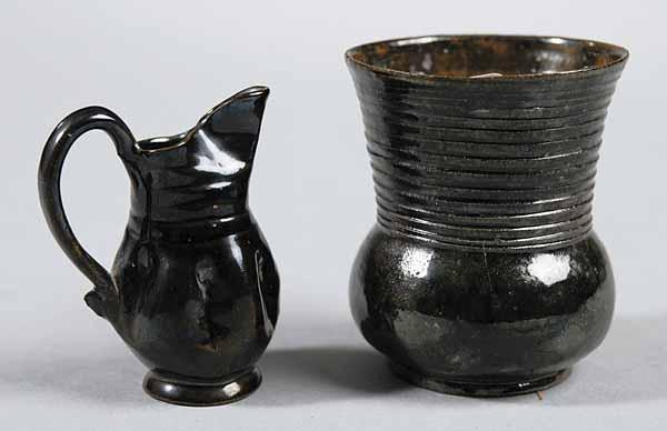 Appraisal: Two Small George Ohr Art Pottery Gunmetal Glaze Vessels -