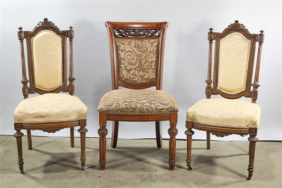 Appraisal: Group of three side chairs including a pair of antique