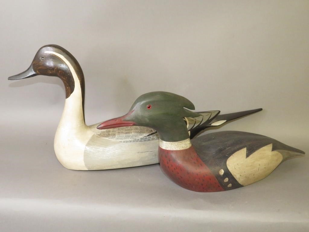 Appraisal: PRIMITIVE CLASS SHOW CARVED DECOYS WITH GLASS EYca late th