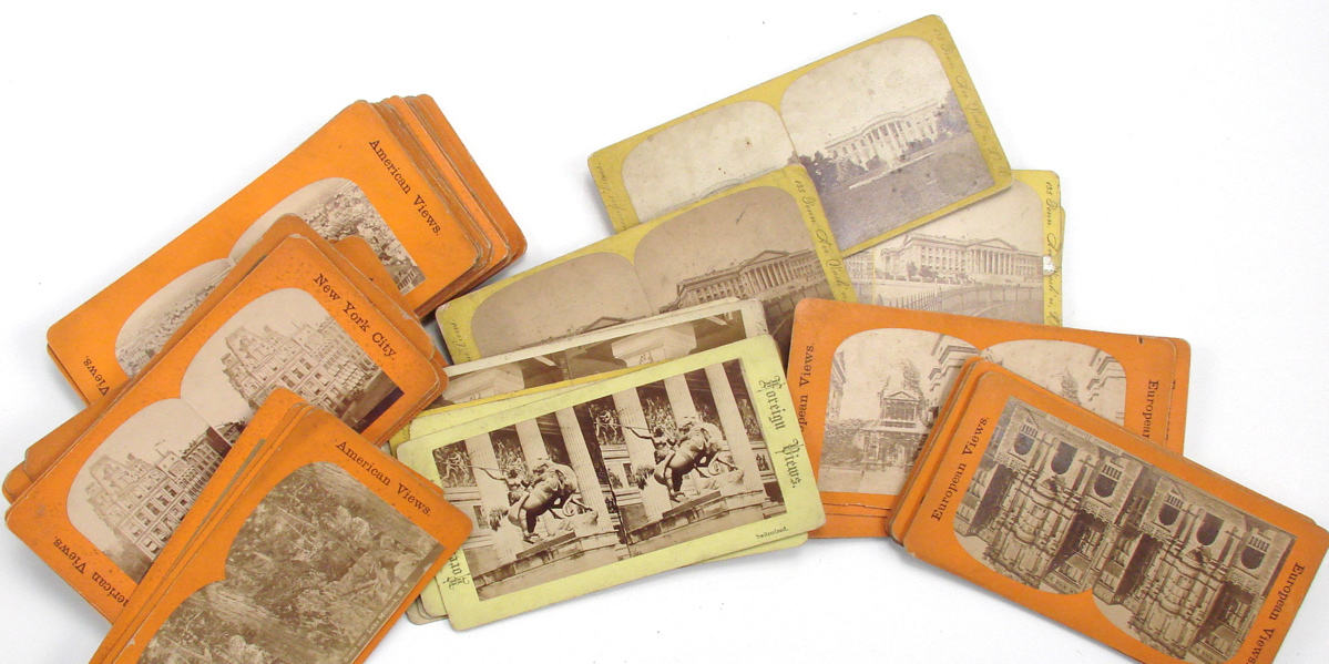 Appraisal: SIXTY-TWO STEREOPTICON CARDS Mostly American views with some European views