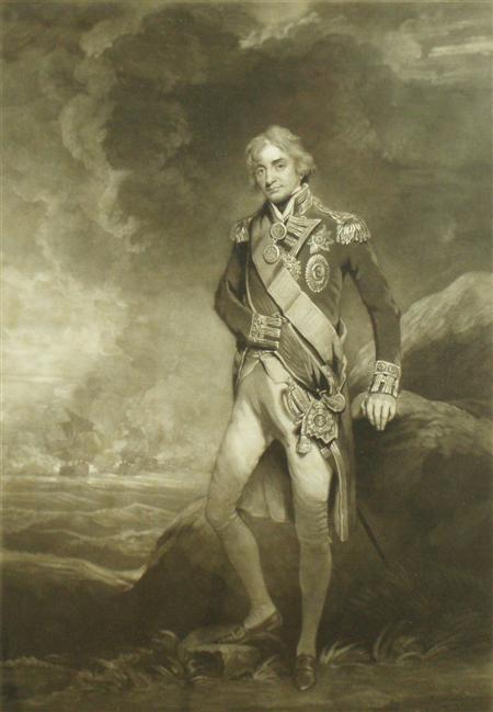 Appraisal: A th century mezzotint of Admiral Lord Nelson After Hoppner