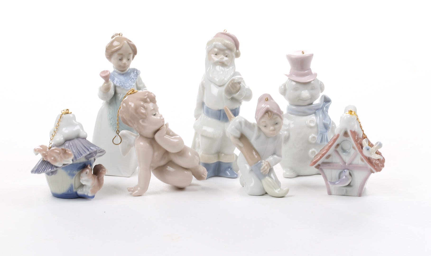 Appraisal: Lladro Christmas theme ornaments including Santa Claus Mrs Santa Claus