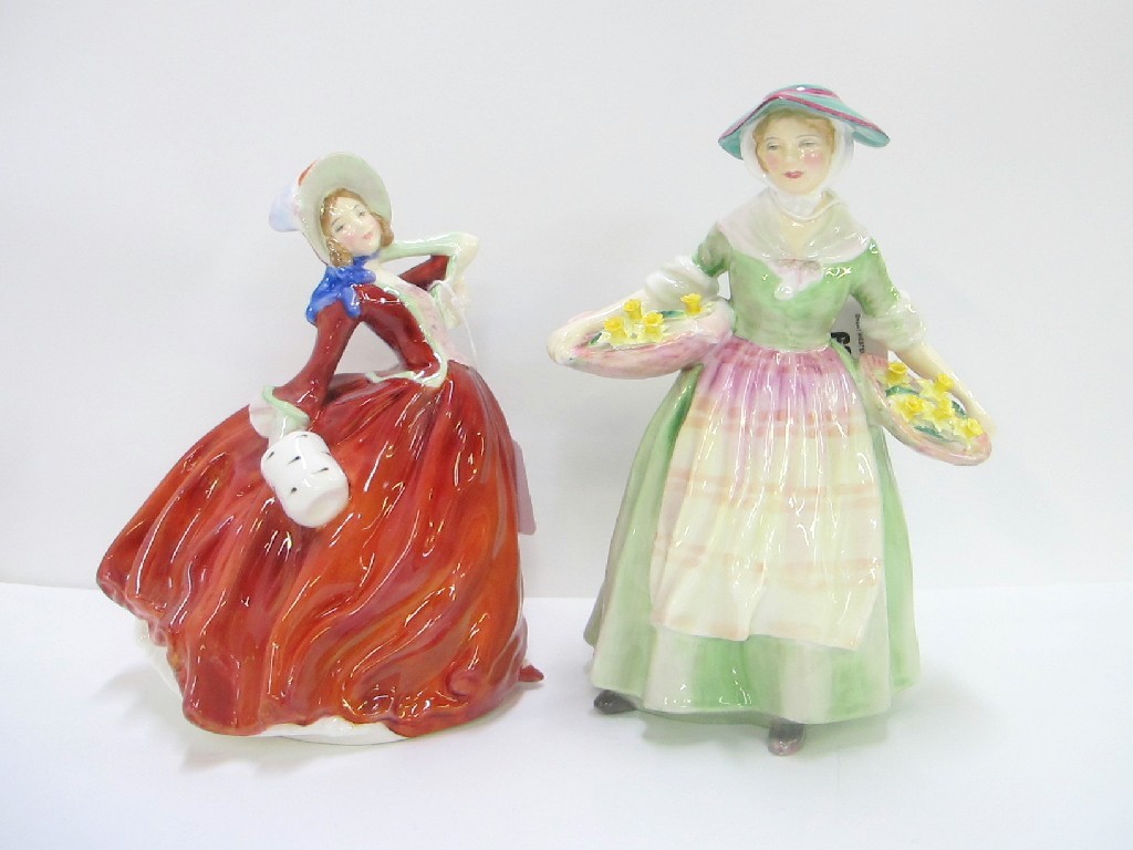 Appraisal: Two Royal Doulton figures 'Daffy-Down-Dilly' HN and Autumn Breezes HN