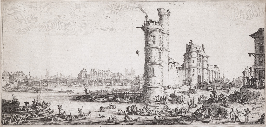 Appraisal: JACQUES CALLOT Vue du Pont-Neuf Etching circa - x mm