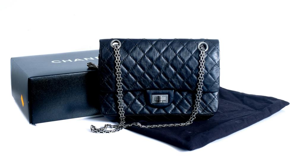 Appraisal: CHANEL BLACK LAMBSKIN LEATHER FLAP BAGImmaculate Chanel black lambskin flap