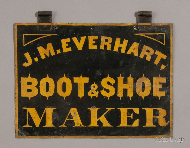 Appraisal: Painted Tin BOOT SHOE MAKER Trade Sign America late th