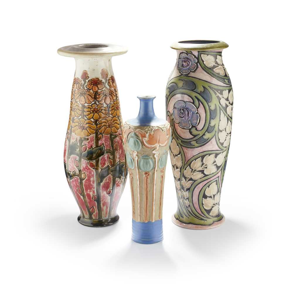 Appraisal: FRANCIS POPE FL - FOR ROYAL DOULTON THREE VASES CIRCA