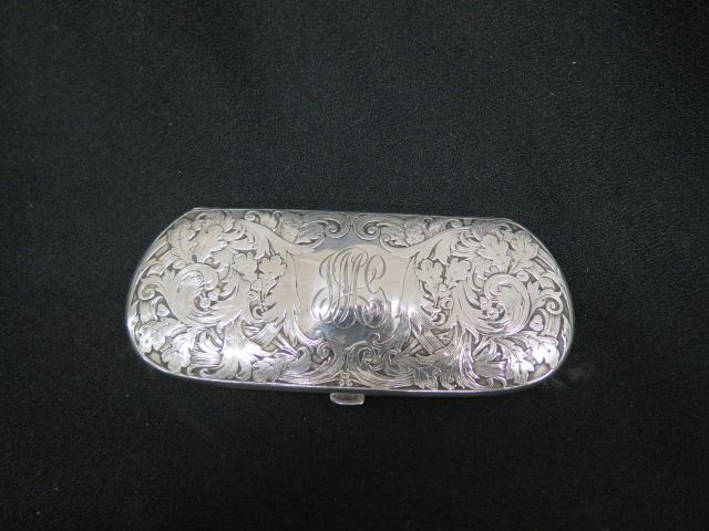 Appraisal: Sterling Silver Eyeglasses Case finely engraved floral X circa grams