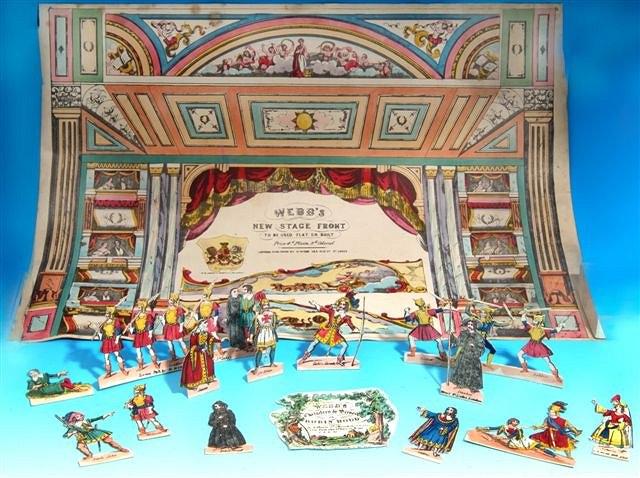 Appraisal: A TH CENTURY PRINTED AND HAND COLOURED TOY THEATRE STAGE