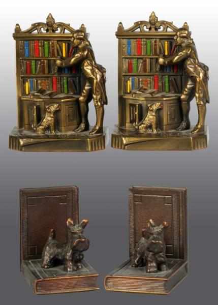 Appraisal: Lot of Pairs of Scottie Bookends Description Includes Scholar in