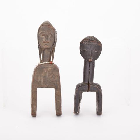 Appraisal: Two Figurative Heddle Pulleys Africa both th century height cm