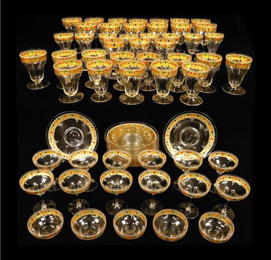 Appraisal: Venetian glass stemware and dinnerware decorative motifs in gilt white