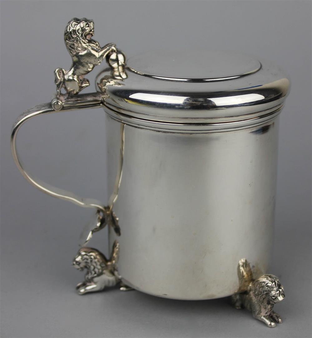 Appraisal: NORWEGIAN SILVER PEG TANKARD with S fineness mark N and