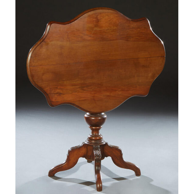 Appraisal: French Carved Walnut Louis Philippe Lamp Table late th c