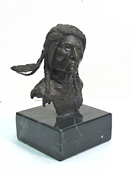 Appraisal: Baldwin American th Century Bust of an Indian signed and