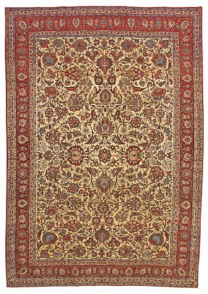 Appraisal: A Teheran carpet Central Persia circa size approximately ft in