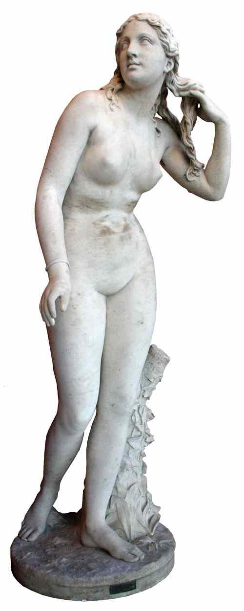 Appraisal: A Carved Marble Eve Figure Thomas Ball American - Eve