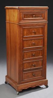 Appraisal: French Louis Philippe Style Carved Walnut Marble T French Louis