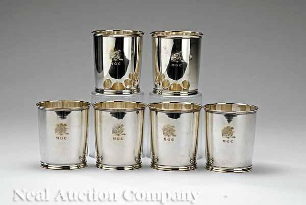 Appraisal: A Set of Six American Sterling Silver Julep Cups by