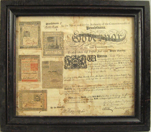 Appraisal: Large lot of Revolutionary era fractional currency together with an