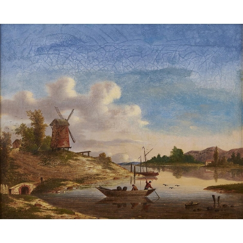 Appraisal: Follower of Paul Nasmyth - River Scene with Windmill bears