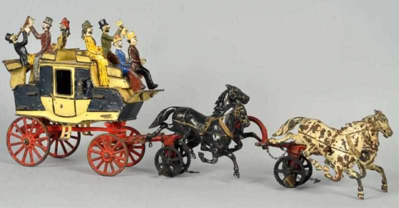 Appraisal: Cast Iron Carpenter Horse-Drawn Tally Ho Carriage American Some repaint