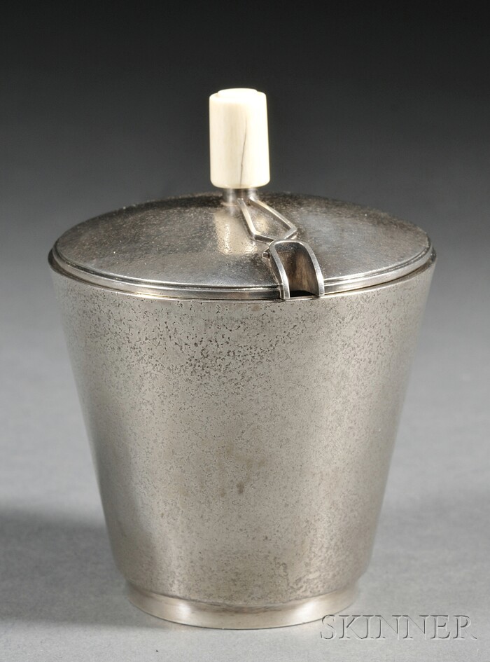 Appraisal: Margret Craver - Handwrought Silver Mustard Pot Sterling silver and