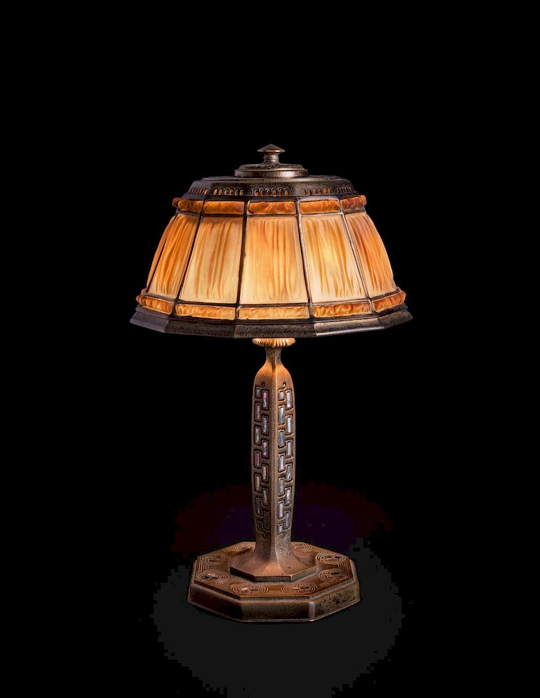 Appraisal: Tiffany Studios American Early th Century Abalone Pattern Desk Lamp