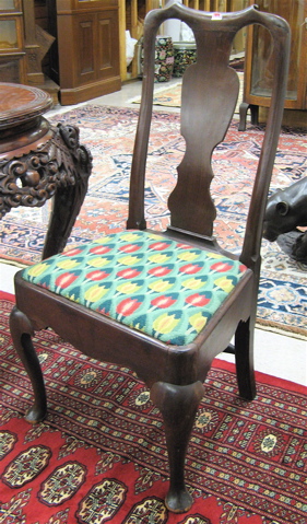 Appraisal: TWO QUEEN ANNE SIDE CHAIRS American th century with matching