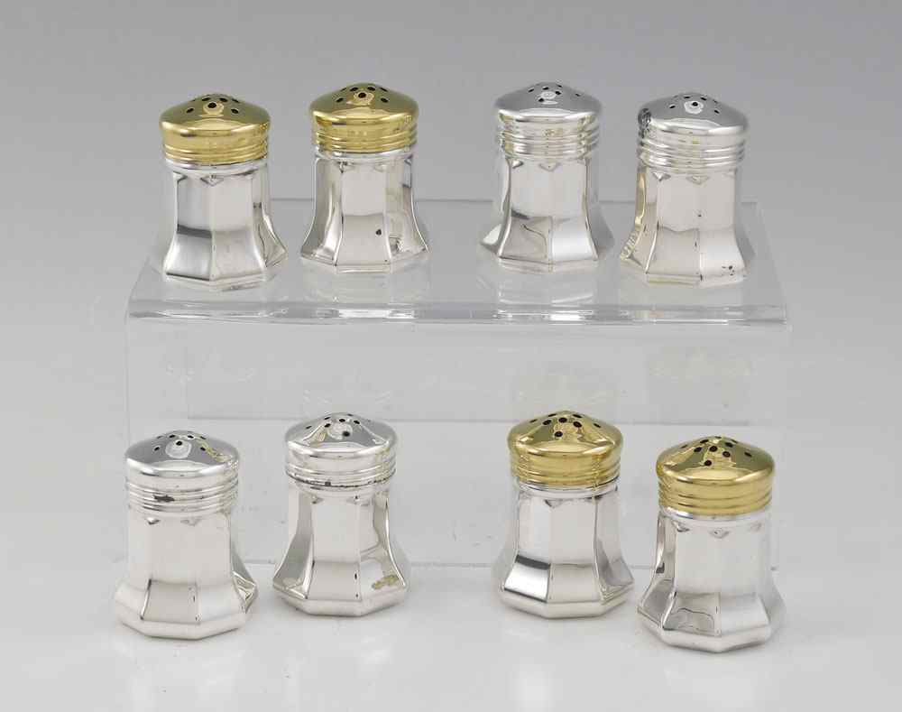 Appraisal: SETS CARTIER SALT AND PEPPER STERLING SHAKERS Each marked Cartier