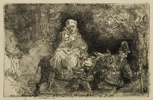 Appraisal: REMBRANDT VAN RIJN The Flight into Egypt Crossing a Brook