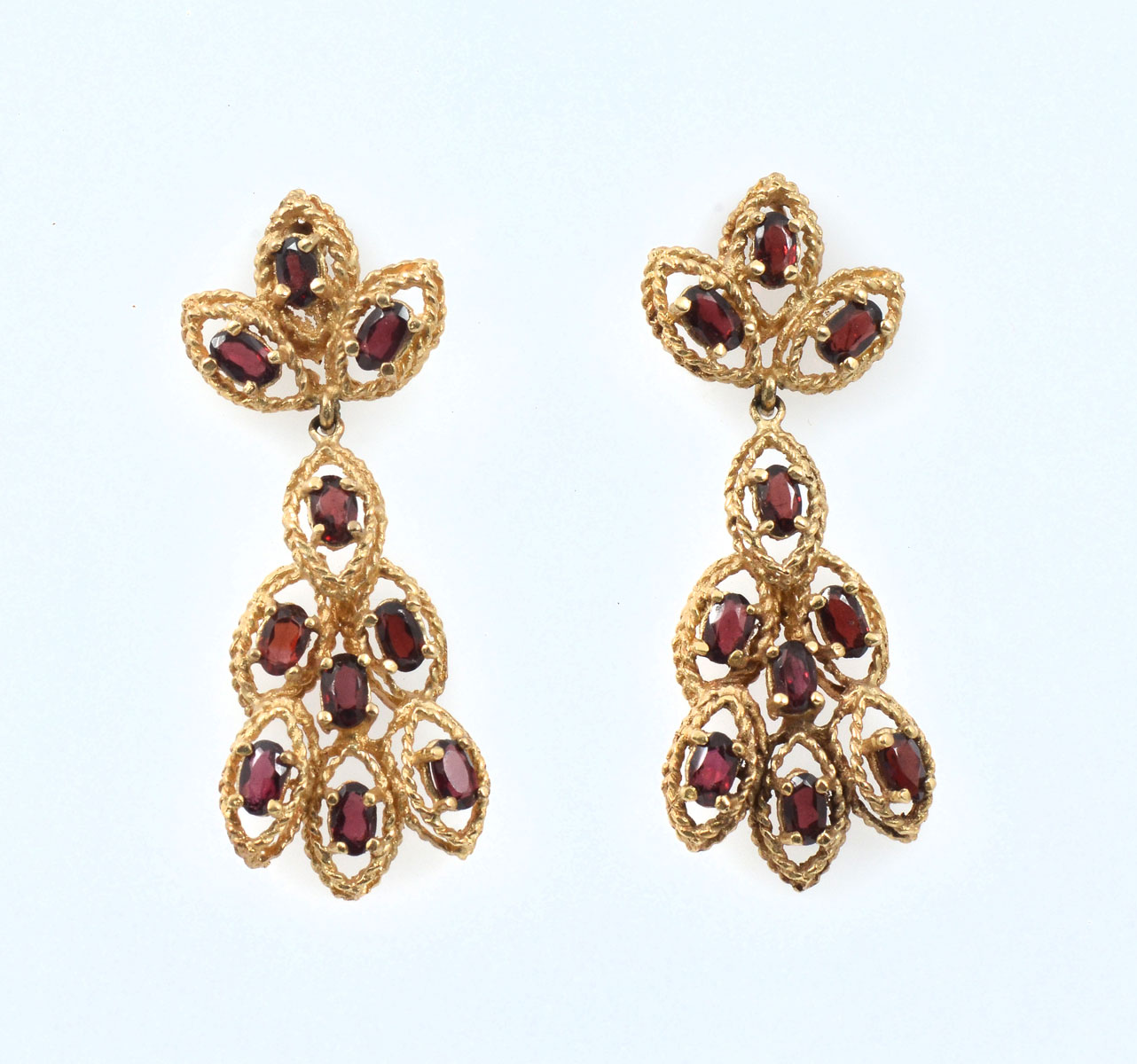 Appraisal: K CTW GARNET PENDANT EARRINGS Almandite garnets approx CTW and