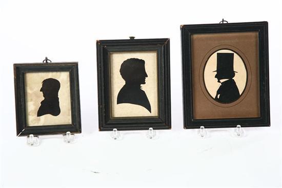 Appraisal: THREE SILHOUETTES American or English st half- th century Portraits