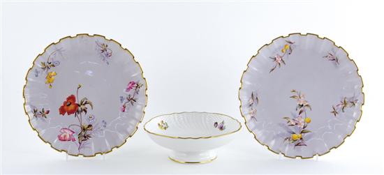 Appraisal: European porcelain plates and compote pair of Copeland plates in