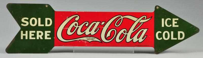 Appraisal: Die-Cut Coca-Cola Two-Sided Arrow Description Good original color and sheen