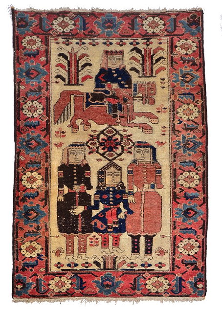 Appraisal: A NORTH EASTERN PERSIAN VILLAGE RUG the central panel decorated