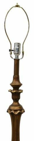 Appraisal: Contemporary gilt painted single-light floor lamp late th c having